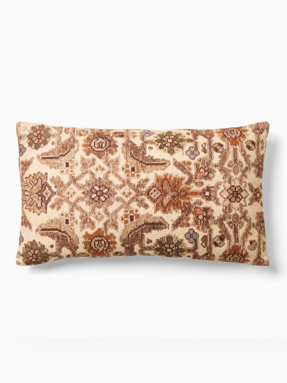 West Elm Ellis Pillow Cover Persian Tapestry Neutral Beige Brown Lumbar